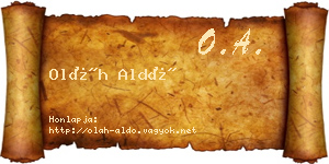 Oláh Aldó névjegykártya